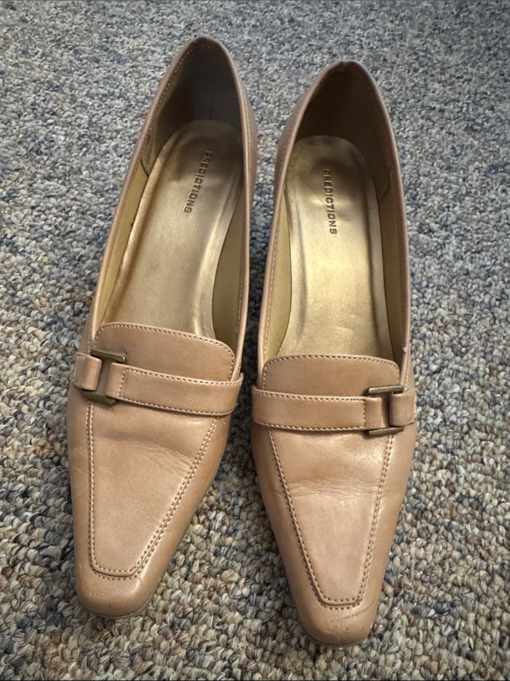 Predictions Beige Heeled Loafers for Women